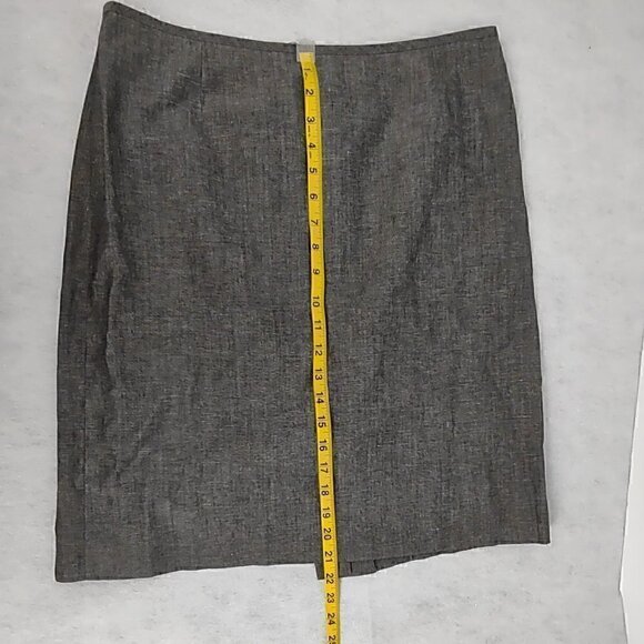 Gray Linen Polyester Blend Skirt Size 10P - Picture 6 of 7